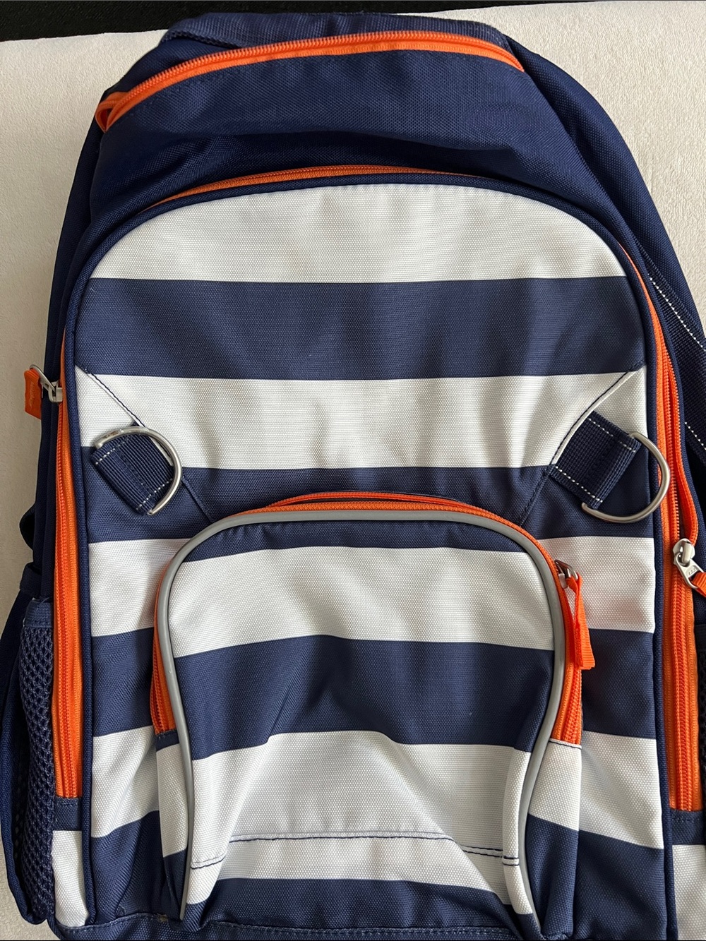 Classic Navy Backpack with Orange Accent